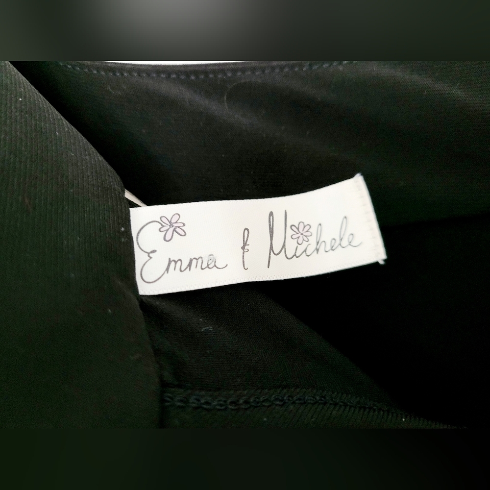 Emma & Michelle Plus Size Jumpsuit Stretch Pull On Flutter Sleeves Black 3X - Picture 2 of 16